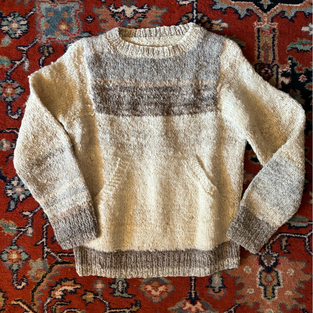 Vintage Handmade Knit Pocket Sweater